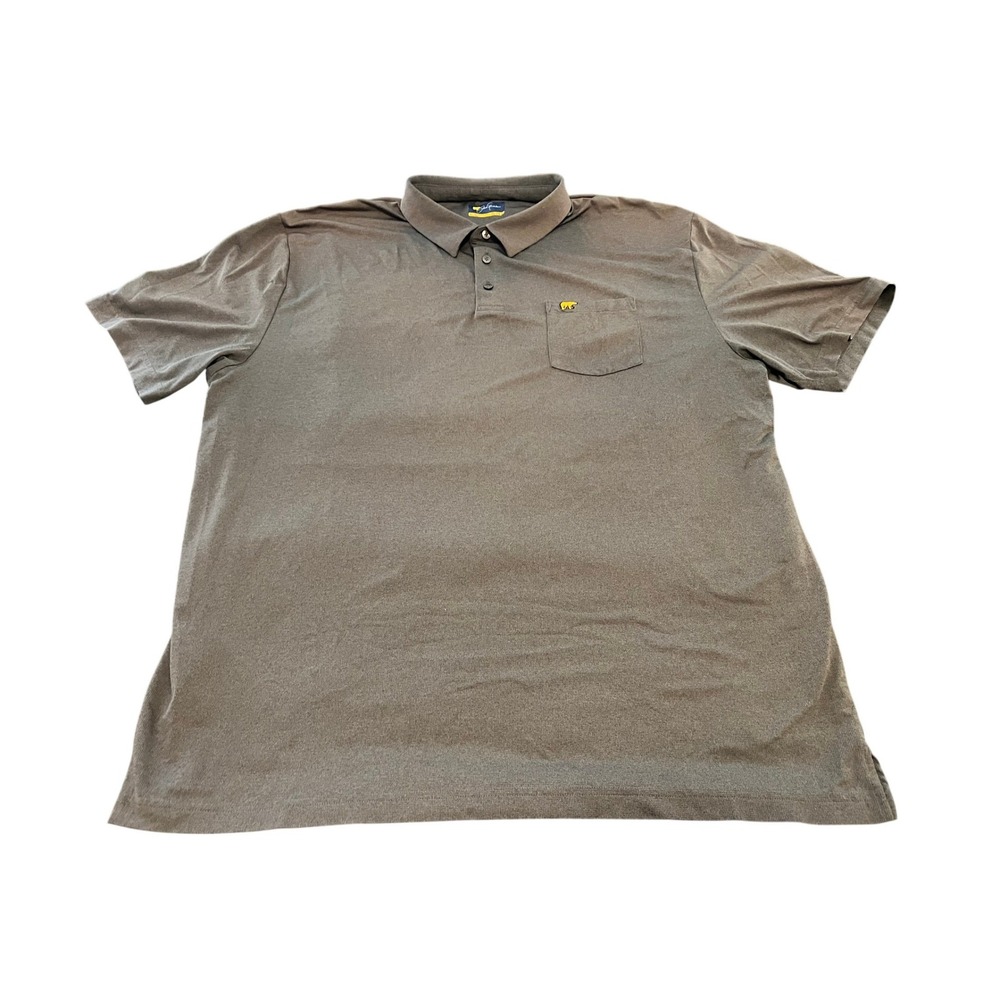 Jack Nicklaus Mens XXL Gray Short Sleeve Golden Bear Golf Polo‎ Shirt Pocket St